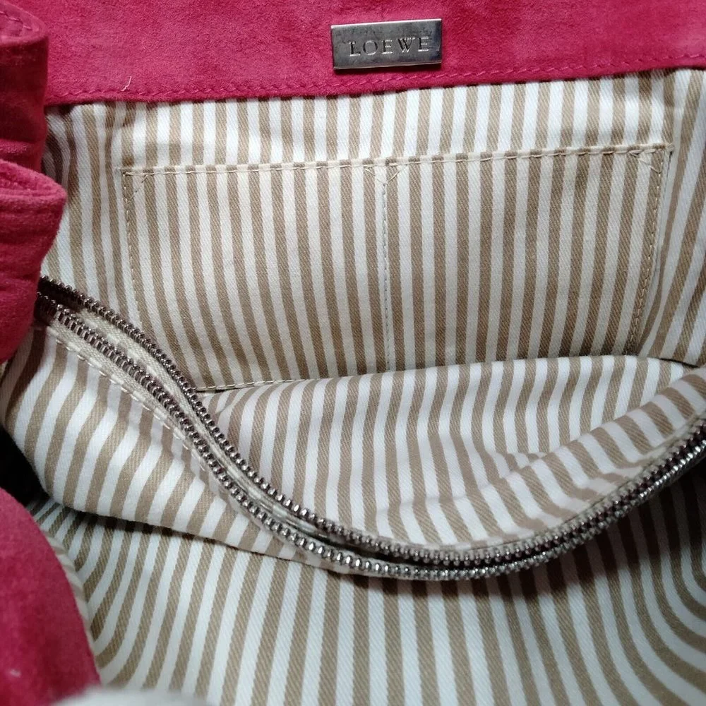 LOEWE Shoulder Bag Red Suede Leather - Picture 8 of 9